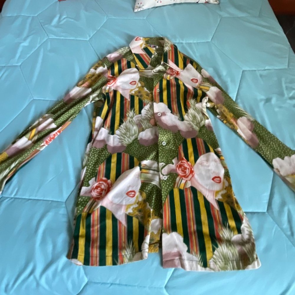 1970's Men's long sleeve disco shirt